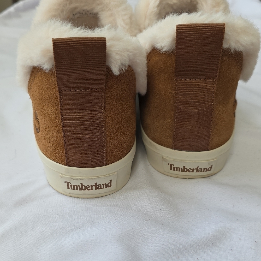 Timberland Skyla Bay Women's Brown Suede Fur Lined Shoes - Picture 3 of 6
